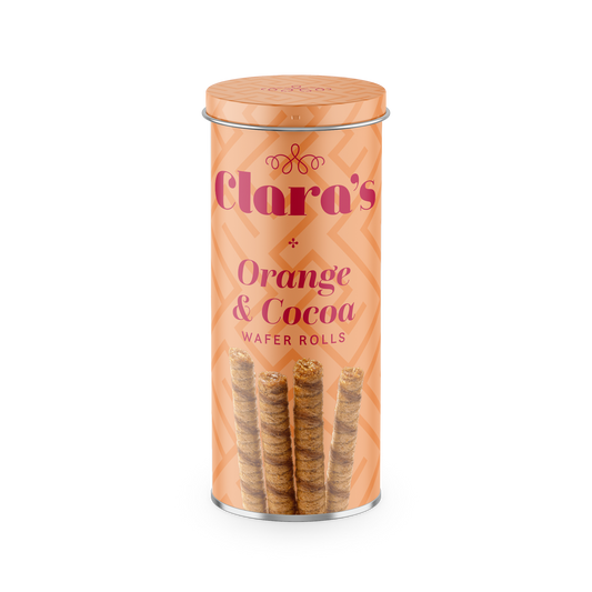 Clara's Selections Orange & Cocoa Wafer Rolls (130g)