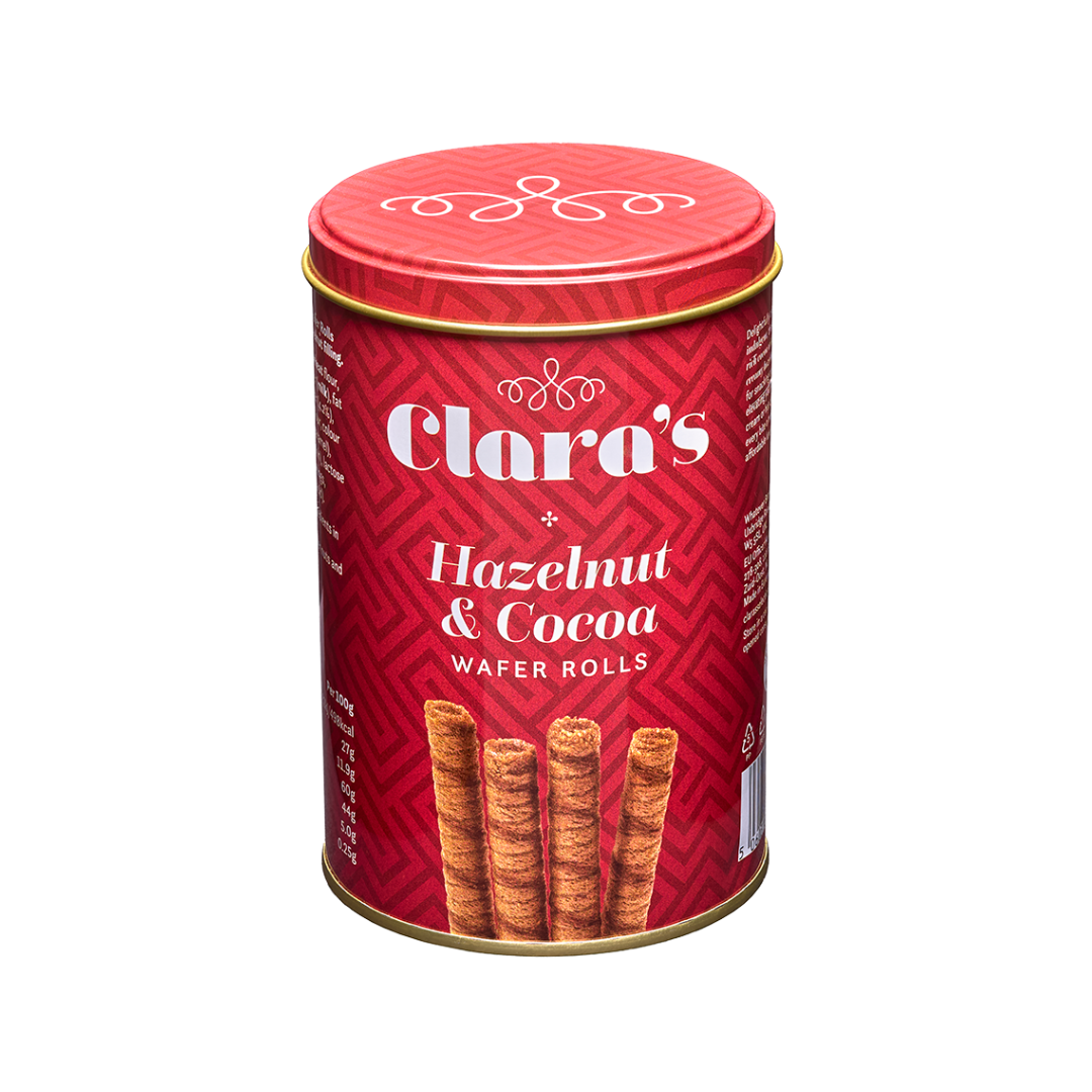 Clara's Hazelnut & Cocoa Wafer Rolls 300g