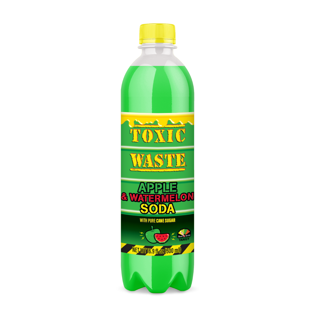 Toxic Waste Sour Green Apple Watermelon Soda Drink