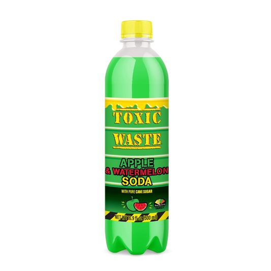 Toxic Waste Sour Green Apple Watermelon Soda Drink