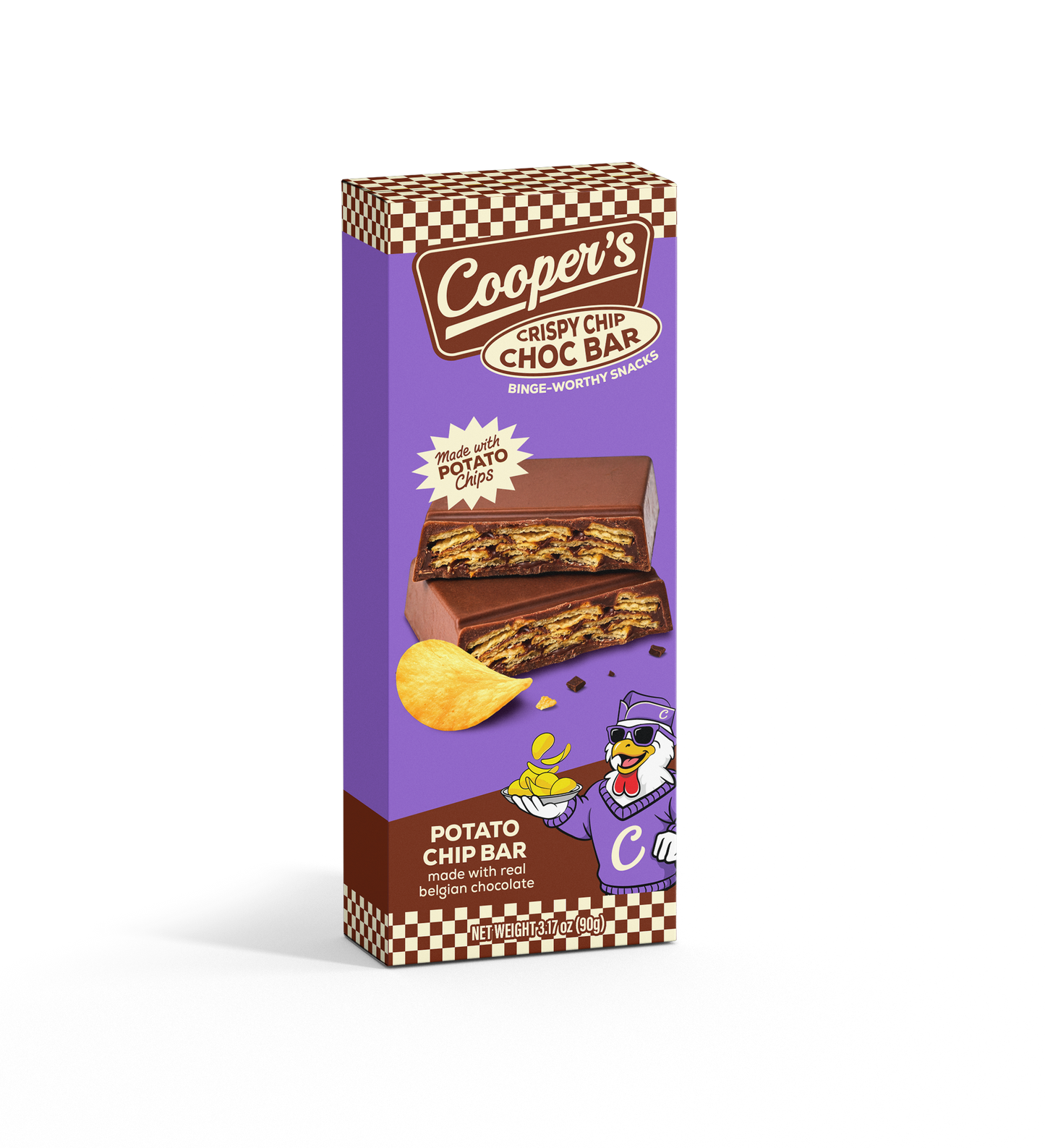 Cooper's Choco bar with potato crisps