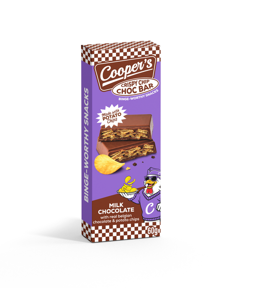 Cooper's Choco bar with potato crisps