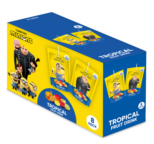 Minions Multi Character No Added Sugar Orange Fruit Drink Pouches 200ml