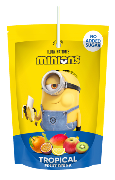 Minions Multi Character No Added Sugar Orange Fruit Drink Pouches 200ml