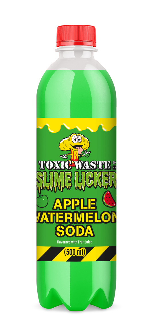Toxic Waste Slime Licker Sour Green Apple Watermelon Soda Drink