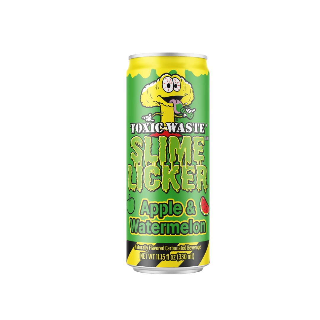 Slime Licker Sour Green Apple Watermelon Soda Can