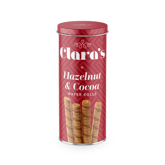 Clara's Selections Hazelnut & Cocoa Wafer Rolls (130g)