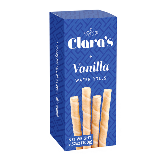 Clara's Vanilla Wafer Rolls Box 100g