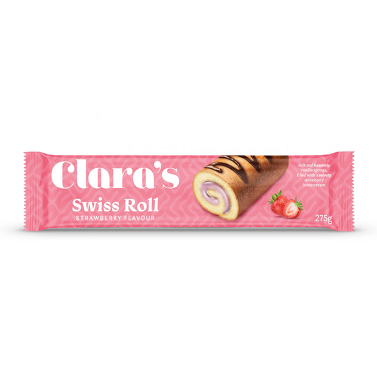 Clara's Strawberry Swiss Roll 275g